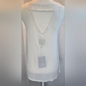 Chaser White Sleeveless Open Back Tank Top